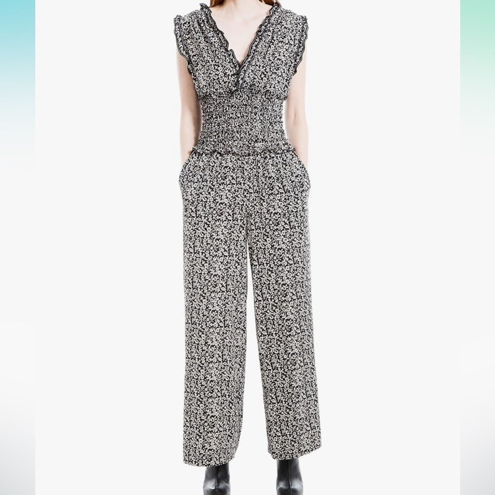 Nwt Max Studio Black and cream Sleeveless pant Jumpsuit